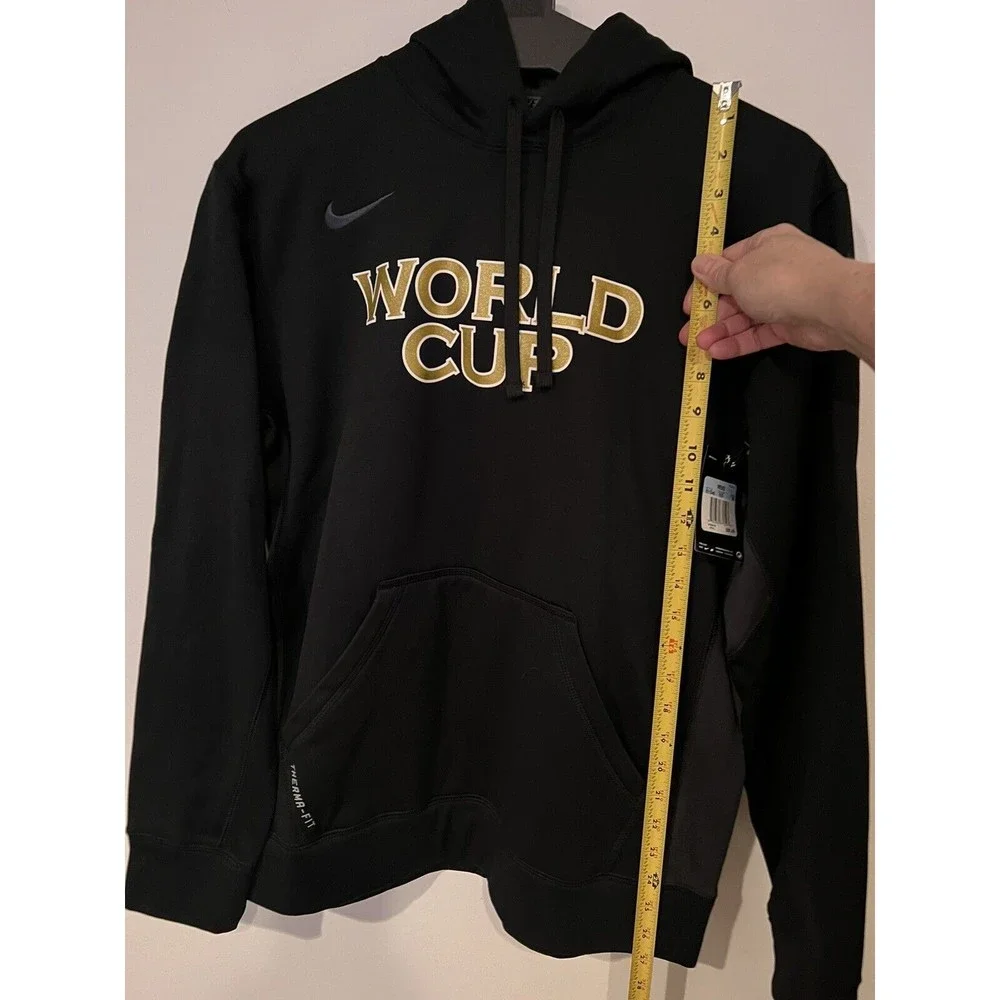 NEW MEN’S NIKE THERMA-FIT HOODIE SWEATSHIRT BLACK WORLD CUP NWT - Picture 4 of 10